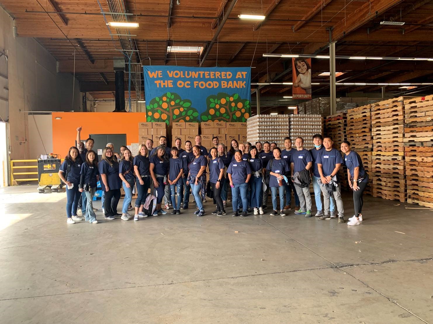 Group shot at a volunteer food bank.