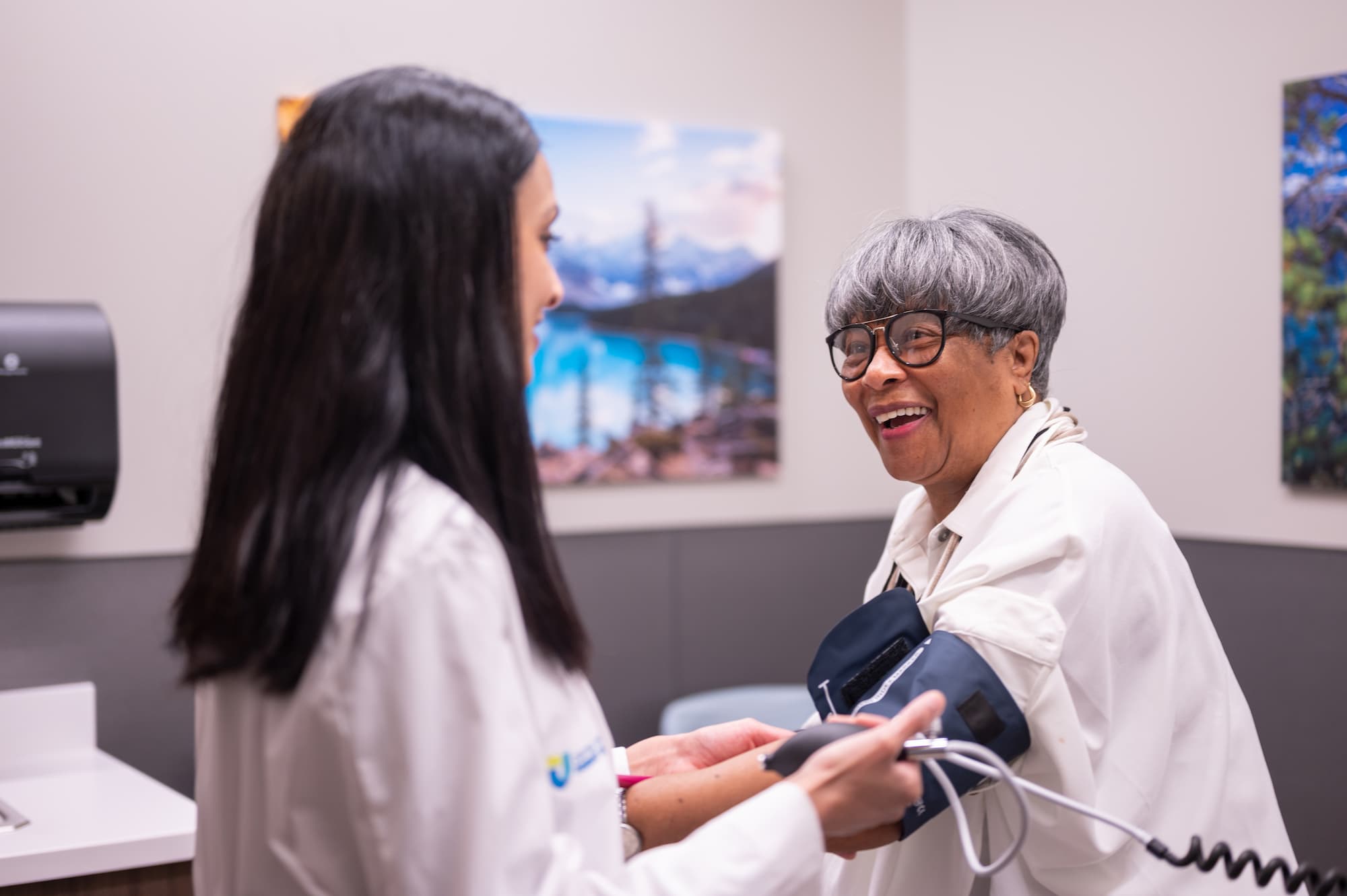 Generic stock photo of a doctor with her patient.